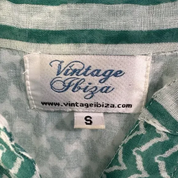 Vintage Ibiza Long Sleeve Cotton Maxi Dress Small Peasant Boho Trad Cottage core - Picture 10 of 11